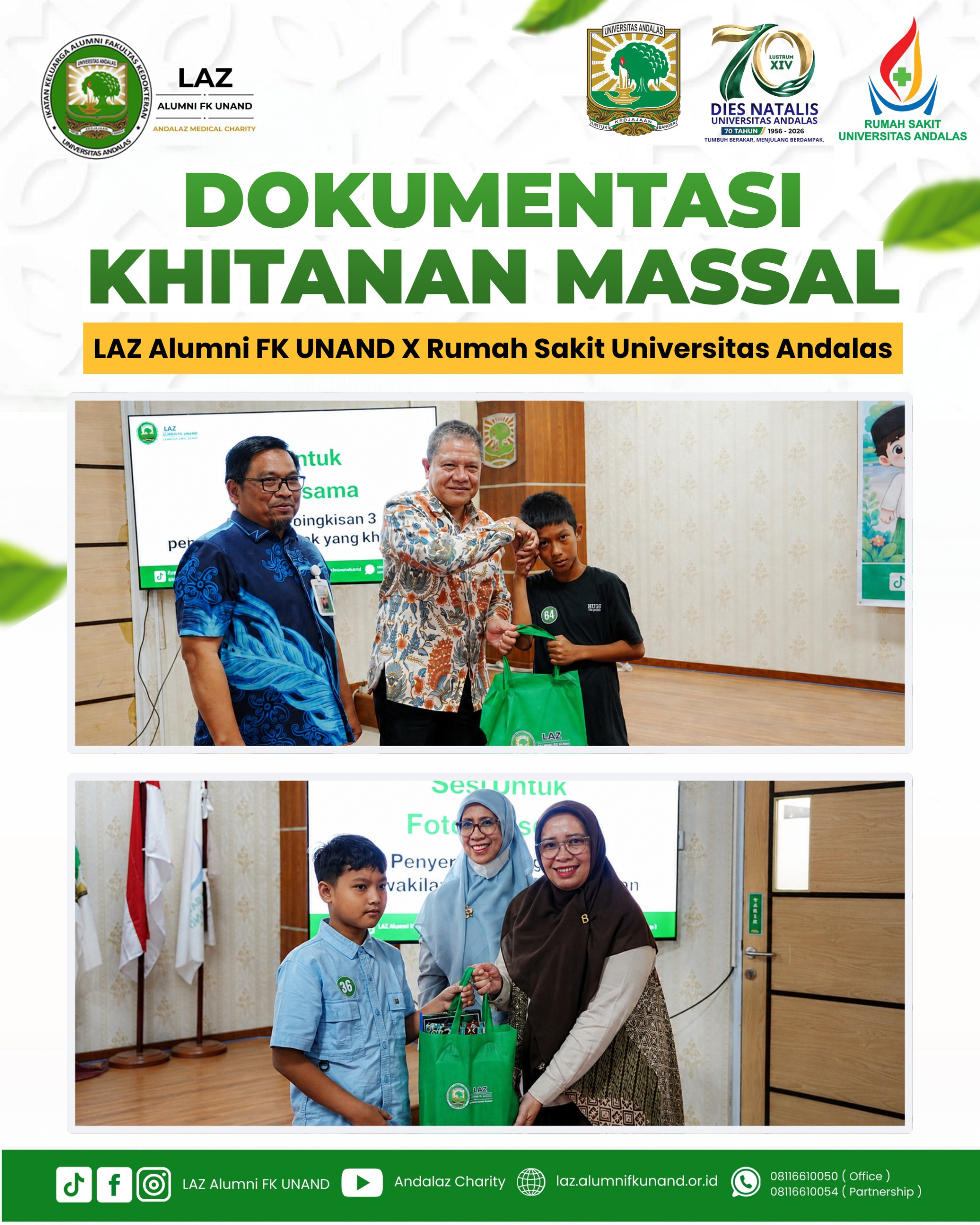 Wujud Kepedulian, LAZ Alumni FK Unand dan RS Unand Gelar Khitanan Massal Gratis untuk Warga Terdampak Bencana dan Keluarga Kurang Mampu